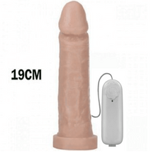 Carregar imagem no visualizador da galeria, PÊNIS DE BORRACHA COM VIBRADOR EXTERNO 19 X 4 CM JEITO SEXY
