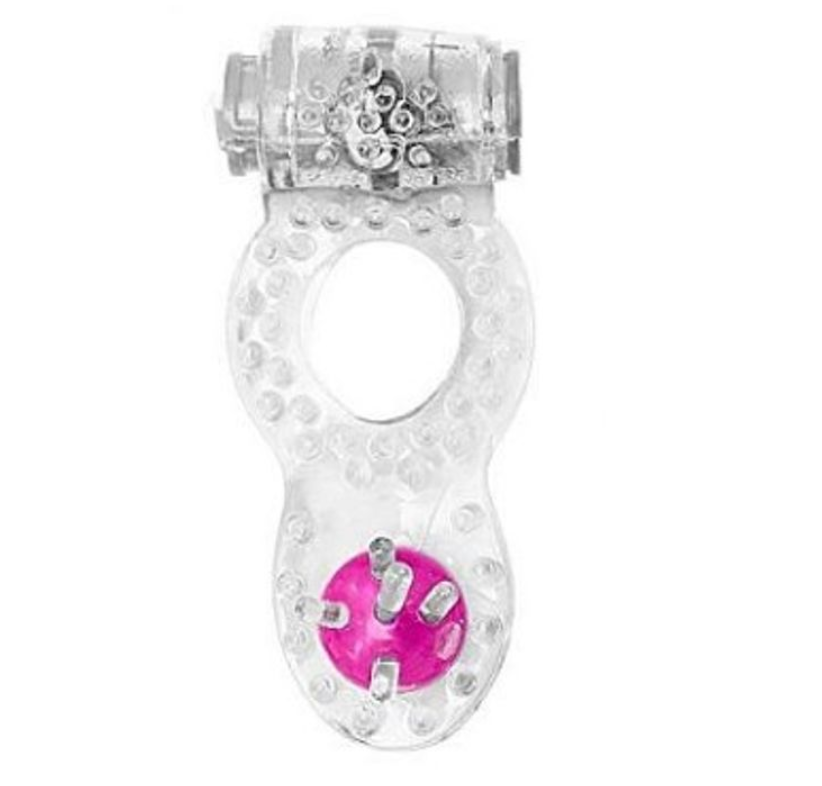 ANEL PENIANO LUXO C/ VIBRADOR E PÉROLA ESTIMULADORA ANAL IMPORT