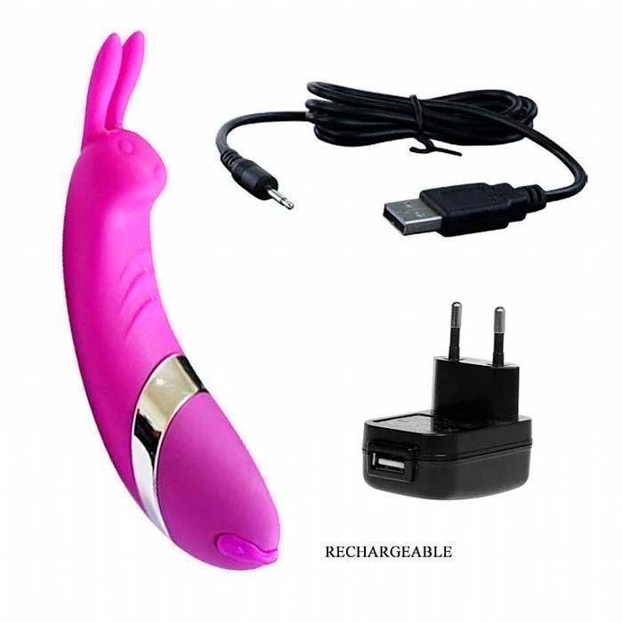 VIBRADOR BUNNY COM ESTIMULADOR CLITORIANO 12 NÍVEIS DE VIBRAÇÃO IMPORT