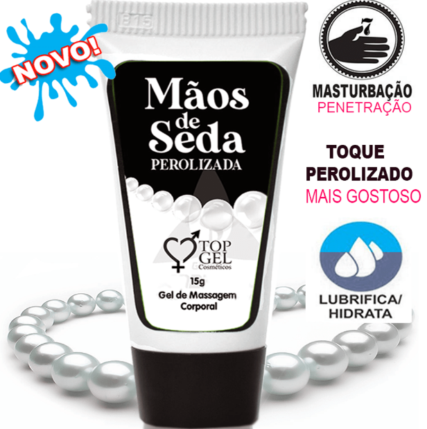 LUBRIFICANTE SILICONADO PEROLIZADO MÃOS DE SEDA 15g TOPGEL